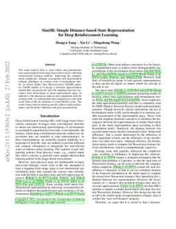 SimSR: Simple Distance-based State Representation for Deep Reinforcement
  Learning