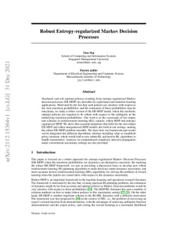 Robust Entropy-regularized Markov Decision Processes