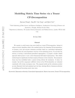 Modelling matrix time series via a tensor CP-decomposition