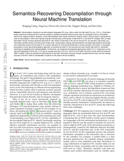 Semantics-Recovering Decompilation through Neural Machine Translation