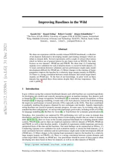 Improving Baselines in the Wild