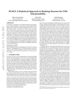 PCACE: A Statistical Approach to Ranking Neurons for CNN
  Interpretability