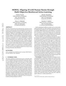 MORAL: Aligning AI with Human Norms through Multi-Objective Reinforced
  Active Learning