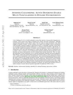 Avoiding Catastrophe: Active Dendrites Enable Multi-Task Learning in
  Dynamic Environments