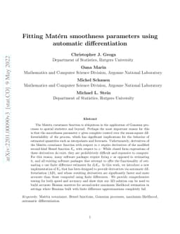 Fitting Matérn Smoothness Parameters Using Automatic Differentiation