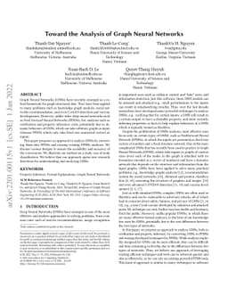 Toward the Analysis of Graph Neural Networks