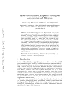 Multi-view Subspace Adaptive Learning via Autoencoder and Attention