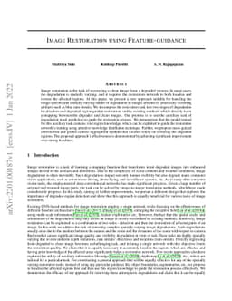 Image Restoration using Feature-guidance