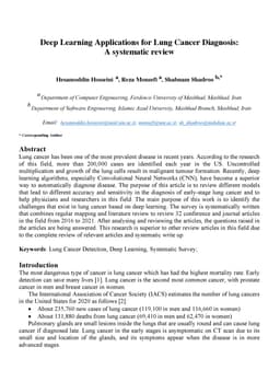 Deep Learning Applications for Lung Cancer Diagnosis: A systematic
  review