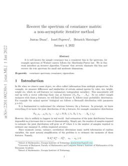Recover the spectrum of covariance matrix: a non-asymptotic iterative
  method