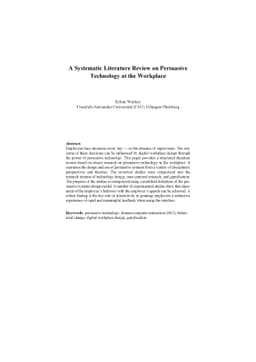 A Systematic Literature Review on Persuasive Technology at the Workplace