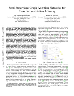 Semi-Supervised Graph Attention Networks for Event Representation
  Learning
