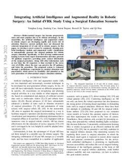 Integrating Artificial Intelligence and Augmented Reality in Robotic
  Surgery: An Initial dVRK Study Using a Surgical Education Scenario