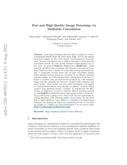 Fast and High-Quality Image Denoising via Malleable Convolutions