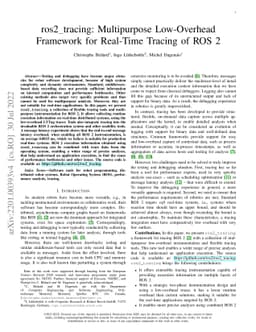 ros2_tracing: Multipurpose Low-Overhead Framework for Real-Time Tracing
  of ROS 2