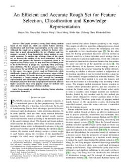 An Efficient and Accurate Rough Set for Feature Selection,
  Classification and Knowledge Representation