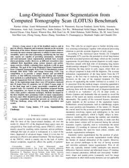 Lung-Originated Tumor Segmentation from Computed Tomography Scan (LOTUS)
  Benchmark
