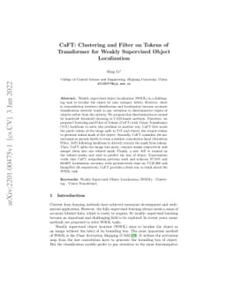 CaFT: Clustering and Filter on Tokens of Transformer for Weakly
  Supervised Object Localization