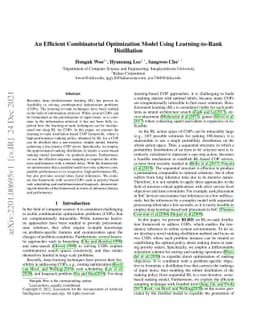 An Efficient Combinatorial Optimization Model Using Learning-to-Rank
  Distillation