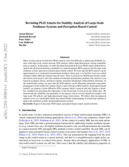 Revisiting PGD Attacks for Stability Analysis of Large-Scale Nonlinear
  Systems and Perception-Based Control