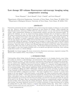 Low dosage 3D volume fluorescence microscopy imaging using compressive
  sensing