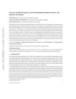 A Survey on DNS Encryption: Current Development, Malware Misuse, and
  Inference Techniques