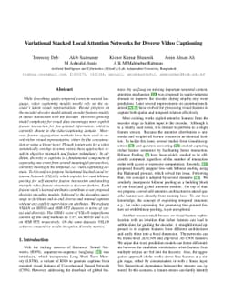 Variational Stacked Local Attention Networks for Diverse Video
  Captioning