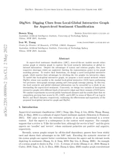 DigNet: Digging Clues from Local-Global Interactive Graph for
  Aspect-level Sentiment Classification