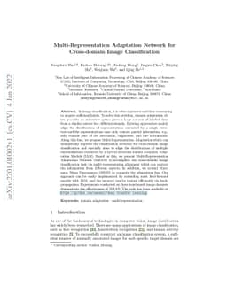 Multi-Representation Adaptation Network for Cross-domain Image
  Classification