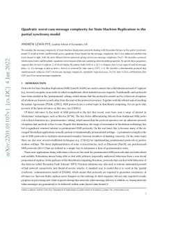 Quadratic worst-case message complexity for State Machine Replication in
  the partial synchrony model