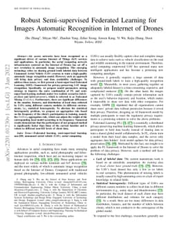 Robust Semi-supervised Federated Learning for Images Automatic
  Recognition in Internet of Drones
