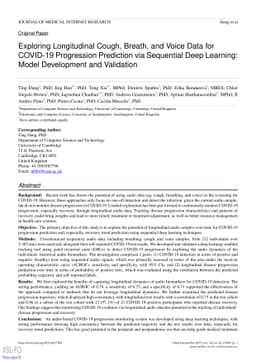 Exploring Longitudinal Cough, Breath, and Voice Data for COVID-19
  Progression Prediction via Sequential Deep Learning: Model Development and
  Validation