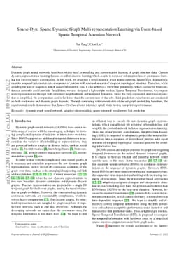 Sparse-Dyn: Sparse Dynamic Graph Multi-representation Learning via
  Event-based Sparse Temporal Attention Network