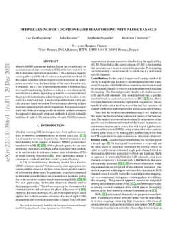 Deep learning for location based beamforming with NLOS channels