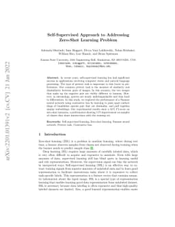 Self-Supervised Approach to Addressing Zero-Shot Learning Problem