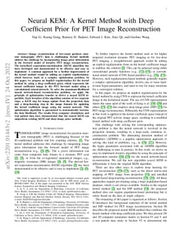 Neural KEM: A Kernel Method with Deep Coefficient Prior for PET Image
  Reconstruction