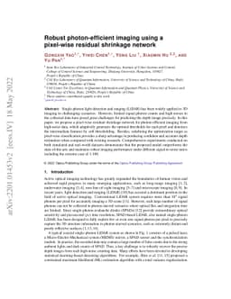 Robust photon-efficient imaging using a pixel-wise residual shrinkage
  network