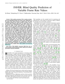 FAVER: Blind Quality Prediction of Variable Frame Rate Videos