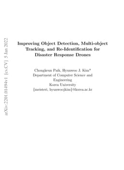 Improving Object Detection, Multi-object Tracking, and Re-Identification
  for Disaster Response Drones