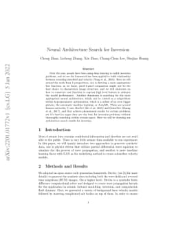 Neural Architecture Search for Inversion