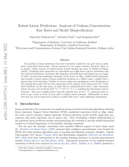 Robust Linear Predictions: Analyses of Uniform Concentration, Fast Rates
  and Model Misspecification