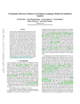Fortunately, Discourse Markers Can Enhance Language Models for Sentiment
  Analysis