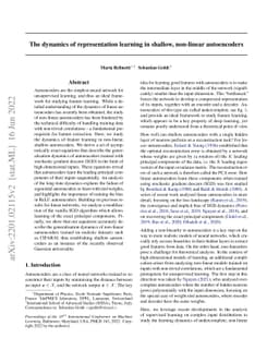 The dynamics of representation learning in shallow, non-linear
  autoencoders