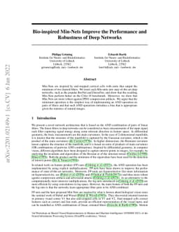 Bio-inspired Min-Nets Improve the Performance and Robustness of Deep
  Networks
