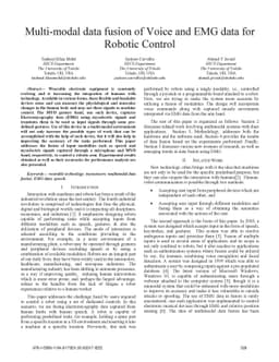 Multi-modal data fusion of Voice and EMG data for Robotic Control