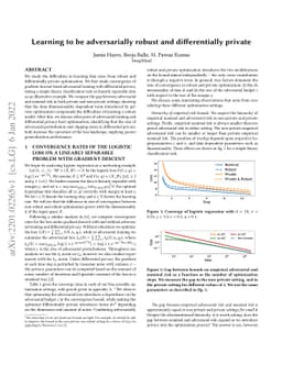Learning to be adversarially robust and differentially private