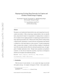 Repurposing Existing Deep Networks for Caption and Aesthetic-Guided
  Image Cropping