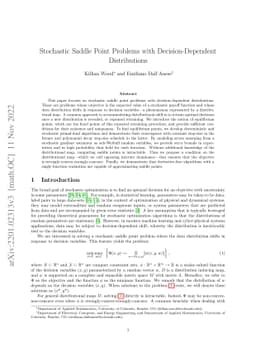 Stochastic Saddle Point Problems with Decision-Dependent Distributions