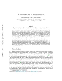 Churn prediction in online gambling