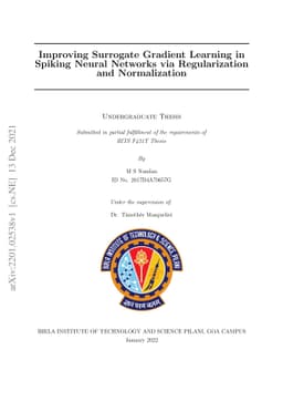 Improving Surrogate Gradient Learning in Spiking Neural Networks via
  Regularization and Normalization
